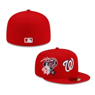 Washington Nationals City Cluster 59FIFTY Fitted Hat Red