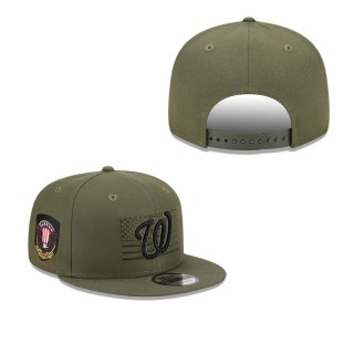 Men's Washington Nationals Green 2023 Armed Forces Day 9FIFTY Snapback Adjustable Hat