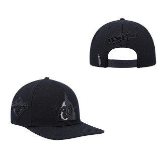 Washington Nationals Pro Standard Black 2019 World Series Champions Triple Black Wool Snapback Hat