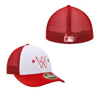 Washington Nationals White Red 2023 On-Field Batting Practice Low Profile 59FIFTY Fitted Hat