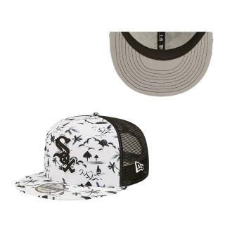 Men's Chicago White Sox White Black Vacay Trucker 9FIFTY Snapback Hat