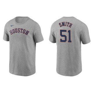 Men's Houston Astros Will Smith Gray Name & Number Nike T-Shirt