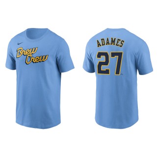 Willy Adames Brewers Powder Blue 2022 City Connect Name & Number T-Shirt