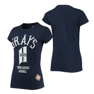 Women's Homestead Grays Stitches Navy Negro League Logo T-Shirt