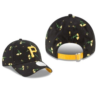 Women's Pittsburgh Pirates Black Blossom 9TWENTY Adjustable Hat