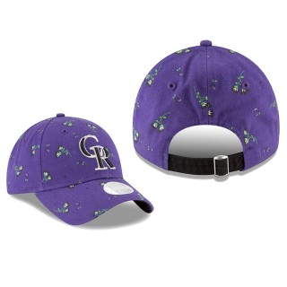 Women's Colorado Rockies Purple Blossom 9TWENTY Adjustable Hat