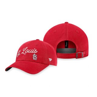 Women's St. Louis Cardinals Red Iconic Script Adjustable Hat