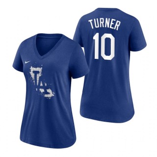 Los Angeles Dodgers Royal 2021 City Connect Justin Turner T-Shirt Women's