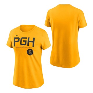 Women's Pittsburgh Pirates Gold City Connect Wordmark T-Shirt