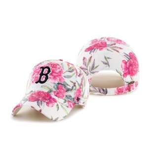 Women's Boston Red Sox White Peony Clean Up Hat