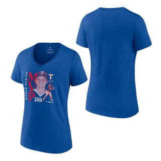 Women's Texas Rangers Corey Seager Royal 2023 World Series Champions MVP T-Shirt