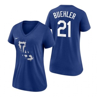 Los Angeles Dodgers Royal 2021 City Connect Walker Buehler T-Shirt Women's