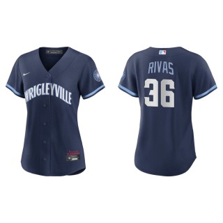 Women's Chicago Cubs Alfonso Rivas Navy City Connect Replica Jersey