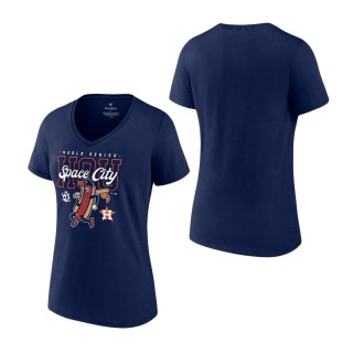 Women's Houston Astros Navy 2022 World Series On To Victory T-Shirt