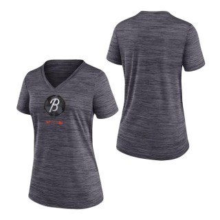 Women's Baltimore Orioles Black 2023 City Connect Velocity Practice T-Shirt