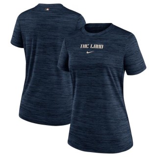 Women's Cleveland Guardians Navy 2024 City Connect Authentic Collection Practice Velocity Performance T-Shirt