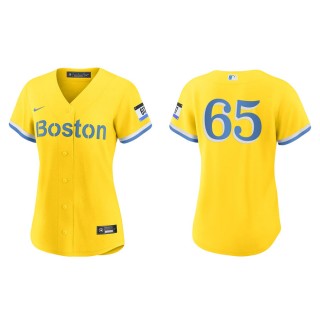 Women's Red Sox James Paxton Gold Light Blue 2021 City Connect Replica Jersey