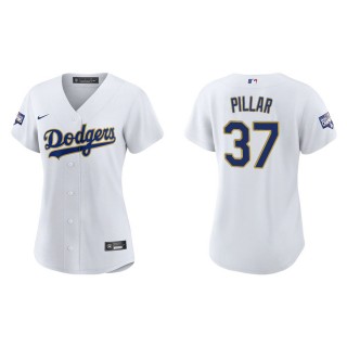 Women's Dodgers Kevin Pillar White Gold 2021 City Connect Replica Jersey