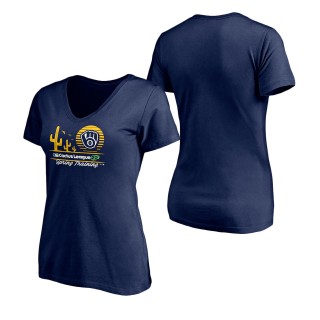 Women's Milwaukee Brewers Navy 2022 MLB Spring Training Cactus League Horizon Line T-Shirt