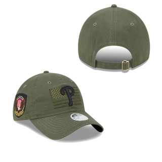 Women's Philadelphia Phillies Green 2023 Armed Forces Day 9TWENTY Adjustable Hat