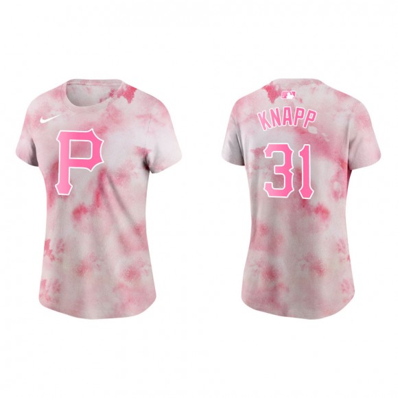Women's Pirates Andrew Knapp Pink 2022 Mother's Day T-Shirt