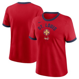 Women's St. Louis Cardinals Red 2024 City Connect Ringer Tri-Blend T-Shirt