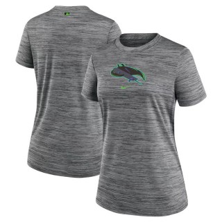 Women's Tampa Bay Rays Charcoal 2024 City Connect Authentic Collection Velocity Performance T-Shirt
