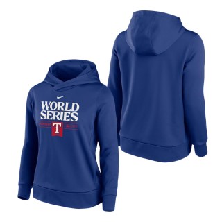 Women's Texas Rangers Royal 2023 World Series Authentic Collection Pullover Hoodie