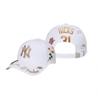 New York Yankees Aaron Hicks White Blossom Adjustable Hat