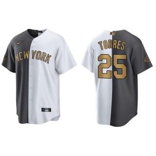 Men's Gleyber Torres New York Yankees White Charcoal 2022 MLB All-Star Game Split Jersey