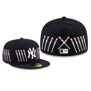 Yankees Spike Lee Champion Collection Navy Bat Logo 59FIFTY Fitted Hat