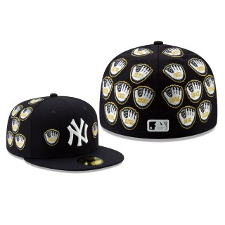 Yankees Spike Lee Champion Collection Navy Gold Glove Logo 59FIFTY Fitted Hat