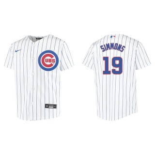 Youth Cubs Andrelton Simmons White Replica Home Jersey