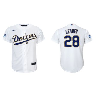 Youth Dodgers Andrew Heaney White Gold 2021 City Connect Replica Jersey