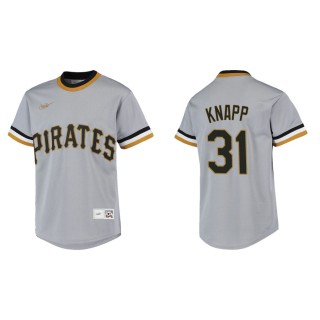 Youth Pirates Andrew Knapp Gray Cooperstown Collection Jersey