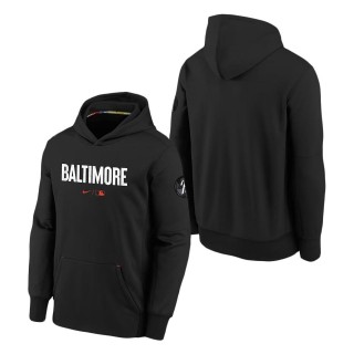 Youth Baltimore Orioles Black 2023 City Connect Therma Pullover Hoodie