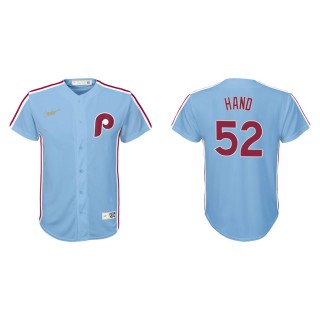 Youth Phillies Brad Hand Light Blue Cooperstown Collection Jersey