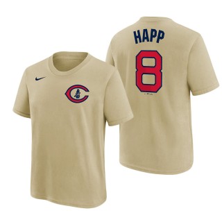 Youth Chicago Cubs Ian Happ Cream 2022 Field of Dreams Name & Number T-Shirt