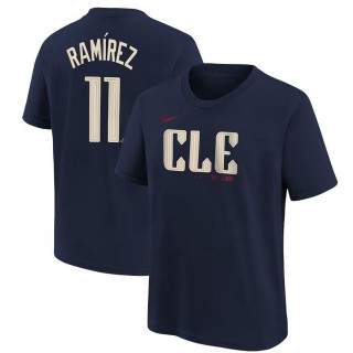 Youth Cleveland Guardians Jose Ramirez Navy 2024 City Connect Name & Number T-Shirt