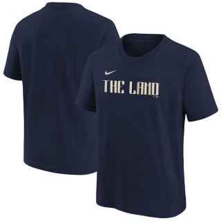 Youth Cleveland Guardians Navy 2024 City Connect Wordmark T-Shirt