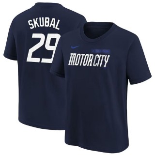 Youth Detroit Tigers Tarik Skubal Navy 2024 City Connect T-Shirt