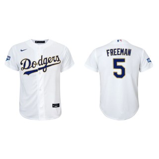 Youth Dodgers Freddie Freeman White Gold 2021 City Connect Replica Jersey