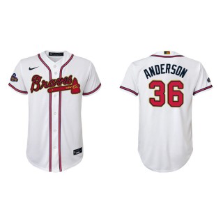 2022 Gold Program Ian Anderson Braves White Replica Youth Jersey