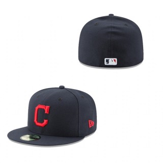 Youth Cleveland Indians Navy Authentic Collection 59FIFTY Fitted On-Field Hat