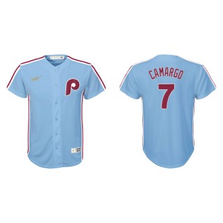 Youth Phillies Johan Camargo Light Blue Cooperstown Collection Jersey