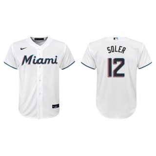 Youth Marlins Jorge Soler White Replica Home Jersey