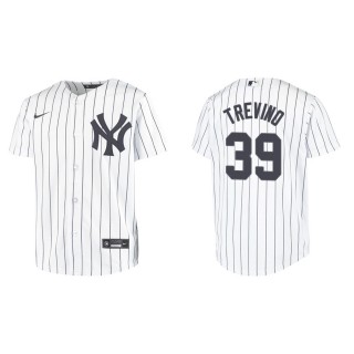 Youth Yankees Jose Trevino White Replica Home Jersey