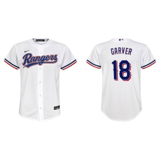 Youth Rangers Mitch Garver White Replica Home Jersey