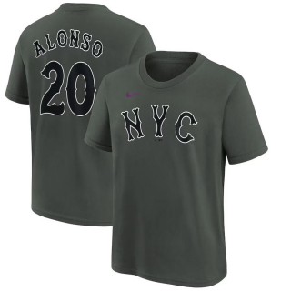 Youth New York Mets Pete Alonso Charcoal 2024 City Connect T-Shirt