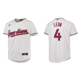 Youth Cleveland Guardians Sandy Leon White Replica Jersey
